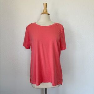 Solid Pink Crew Neck Short Sleeve T-Shirt